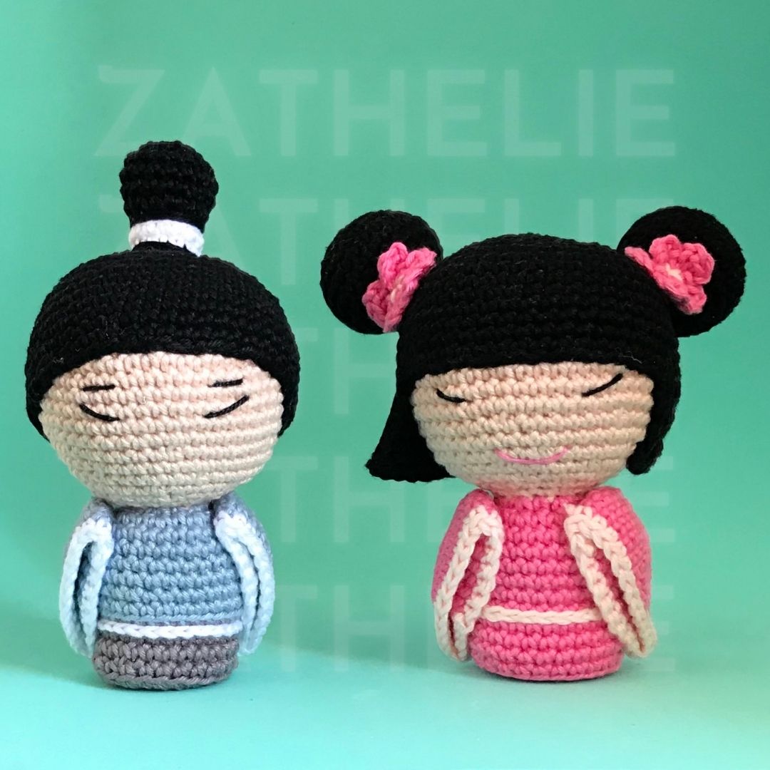 Kit Kokeshi e Samurai Amigurumi